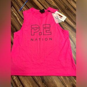 PE Nation Heads Up Tank in Pink Glo. Size Medium
